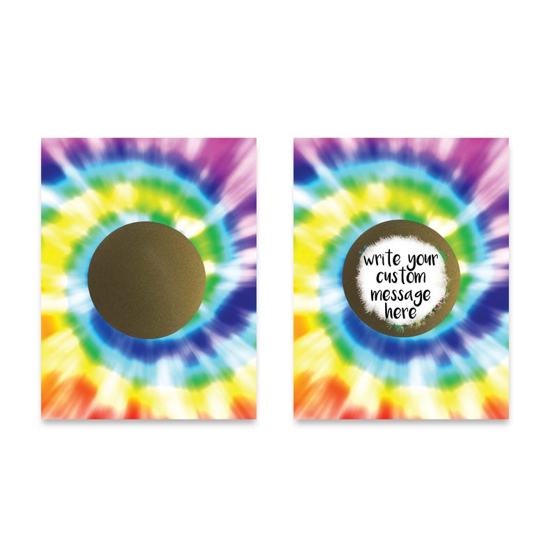 My Scratch Offs - 20 Pack Tie Dye Make Your Own DIY Note Cards & Stickers Ideal for Student Prizes, Teacher Supplies, Small Business and Promo Codes - Image 2